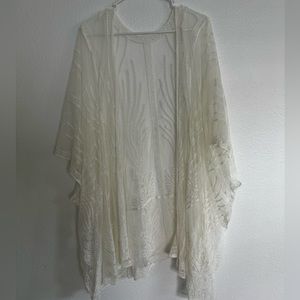 White mesh kimono